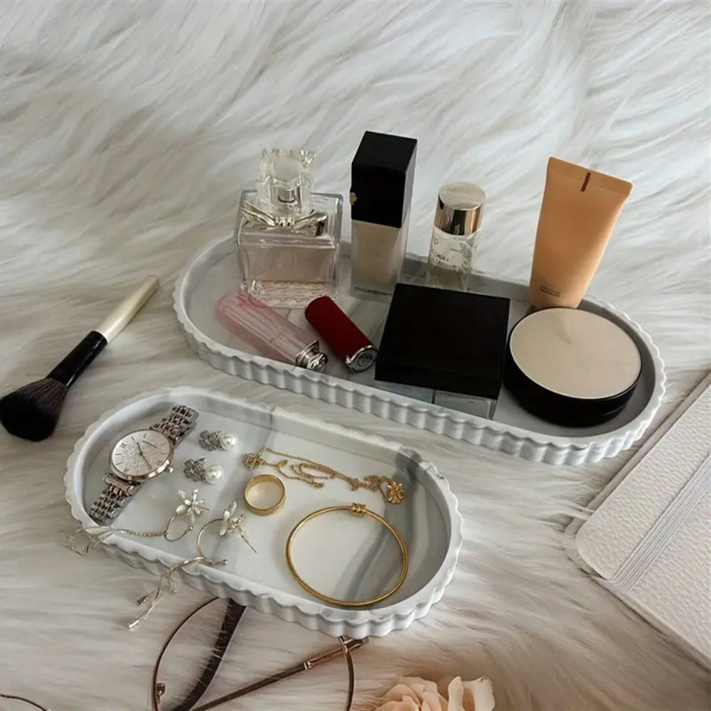 Perfume Fragrance Dispenser - 1-Piece Oval Vanity Tray, Nampan Dispenser